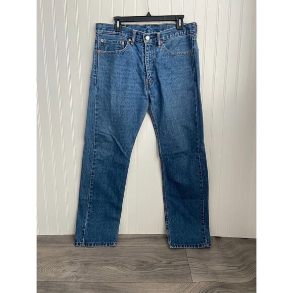 Levi's Men's 505 Regular Fit Straight Leg Jeans Medium Wash 34x32 Denim - Picture 1 of 4